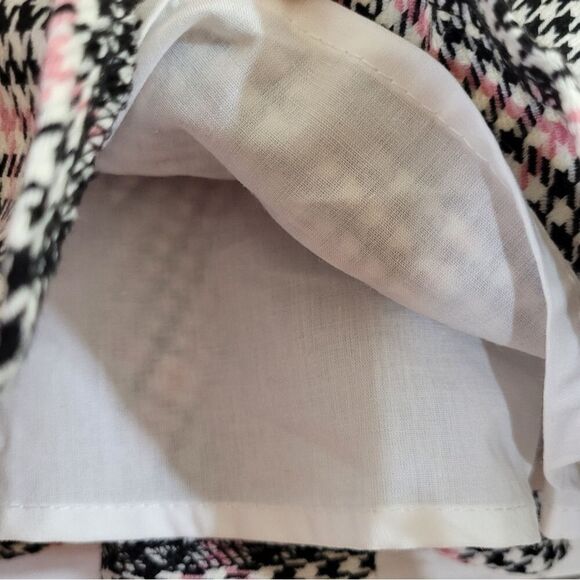 Mayoral Skirt Black & Pink Houndstooth Check with Ruffle Hem  Size 16 - Picture 6 of 12